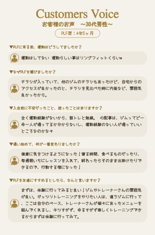 キツすぎず、ゆるすぎず、楽しくトレーニングできる！〜30代男性〜の画像